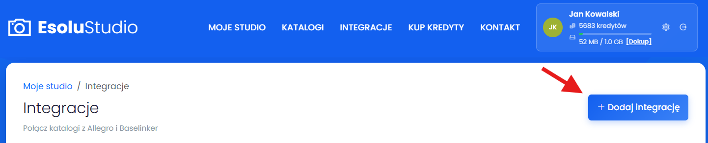 Krok 6: Przejdź do formularza dodawania integracji 