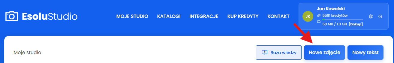 Kliknij "Nowe zdjęcie"